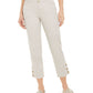 Charter Club Women's Button Cuff Tummy Control Capri Pants Brown Size 8