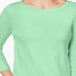 Charter Club Women's Pima Cotton Button Shoulder Top Blue Size Petite M