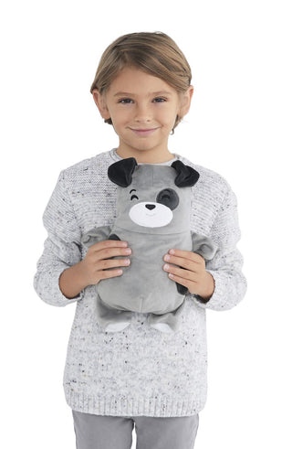 Cubcoats Boys Pimm The Puppy 2 in 1 Transforming Down Vest Hoodie & Soft Plushie Grey