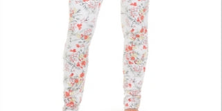 Charter Club Women's Floral Print Lexington Straight Leg Jeans White Size 8
