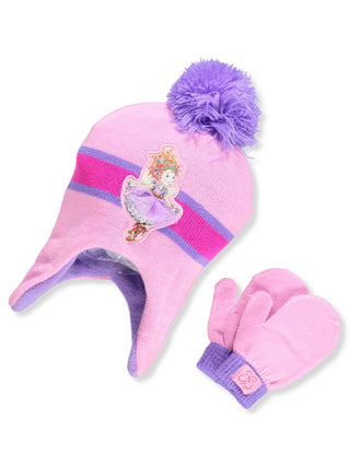 Fancy Nancy Girl's Beanie & Mittens Set Pink Size Regular