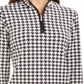 Charter Club Women's Houndstooth Print Zippered Top Black Size L