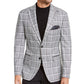 Tallia Men's Slim Fit Plaid Sport Coat Black Size 42R