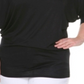 White Mark Women's Plus Bat Sleeve Top Black Size XL