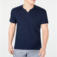 INC International Concepts Mens Split Tee Basic Navy XS