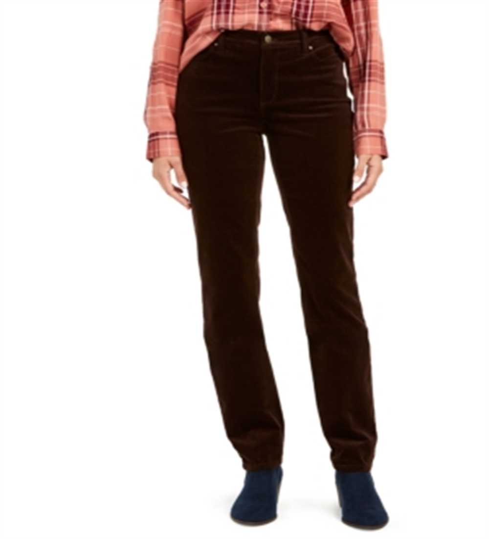 Charter Club Women's Lexington Tummy Control Corduroy Pants Brown Size 14X4