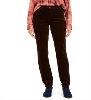 Charter Club Women's Lexington Tummy Control Corduroy Pants Brown Size 14X4