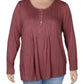Style & Co Women's Marled Pintuck Top Purple Size XL
