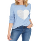 Style & Co Women's Heart Sweater Blue Size SM