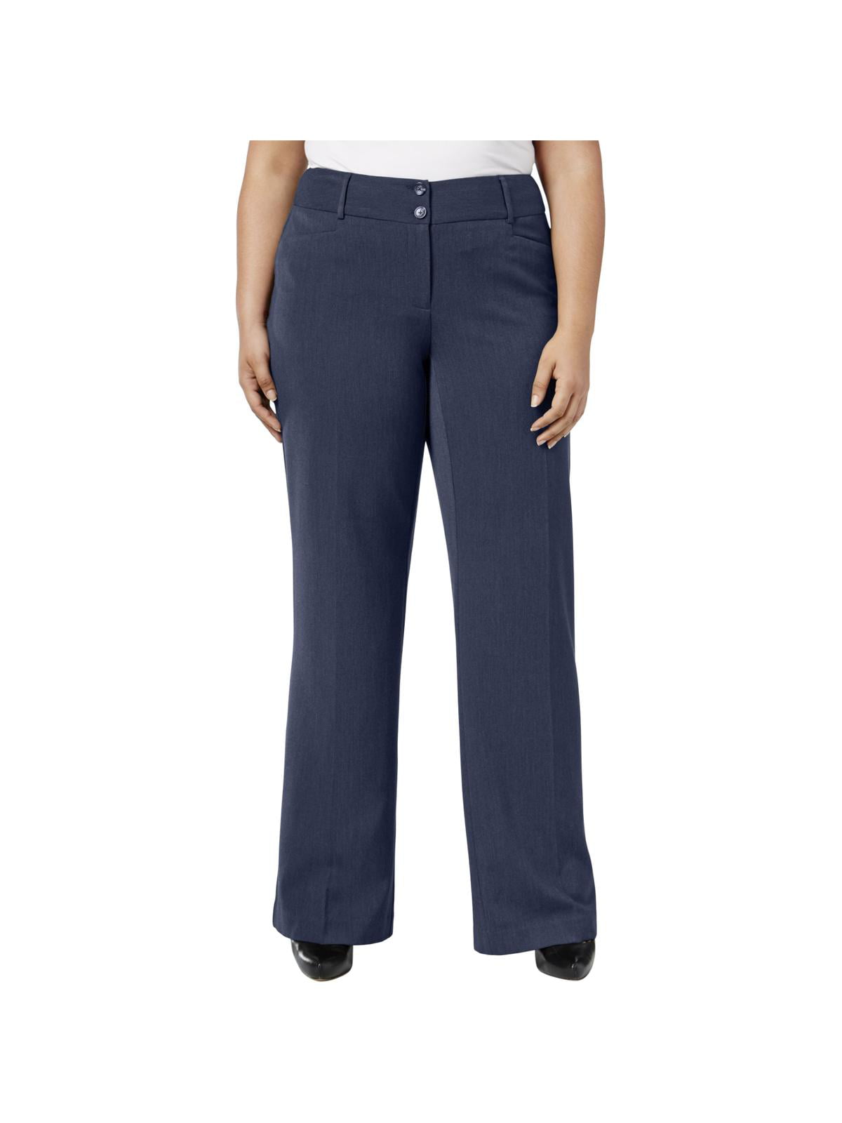 Alfani Women's Curvy Fit High Rise Straight Leg Pants Blue Size 6