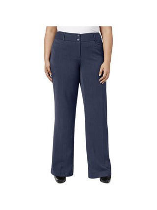 Alfani Women's Curvy Fit High Rise Straight Leg Pants Blue Size 6