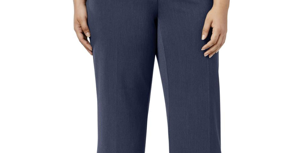 Alfani Women's Curvy Fit High Rise Straight Leg Pants Blue Size 6