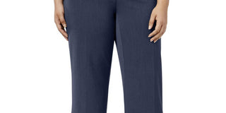 Alfani Women's Curvy Fit High Rise Straight Leg Pants Blue Size 6
