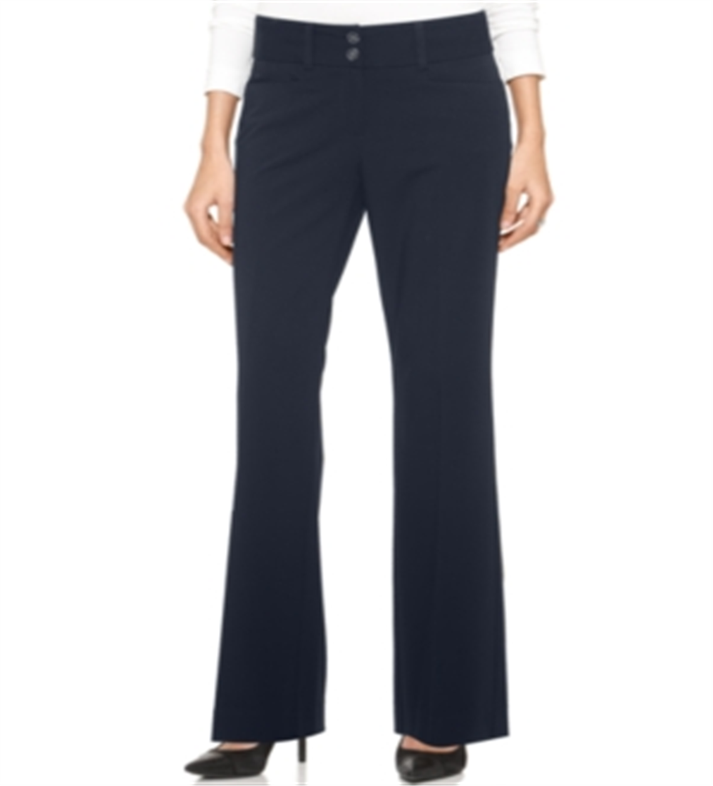 Alfani Women's Curvy Fit High Rise Straight Leg Pants Blue Size 6
