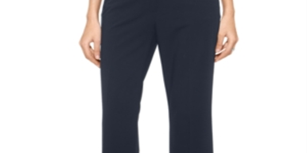 Alfani Women's Curvy Fit High Rise Straight Leg Pants Blue Size 6