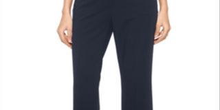 Alfani Women's Curvy Fit High Rise Straight Leg Pants Blue Size 6