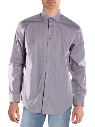 Calvin Klein Men's Performance Stretch Print Dress Shirt Dark Red Size 16X32-33