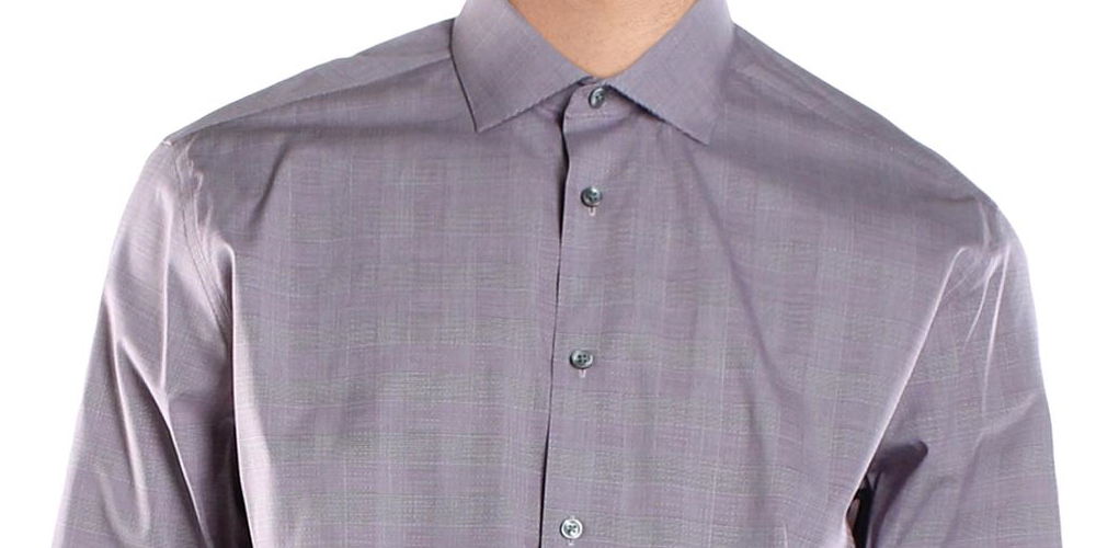 Calvin Klein Men's Performance Stretch Print Dress Shirt Dark Red Size 16X32-33