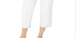 Charter Club Women's Cropped Twill Pants White Size 14
