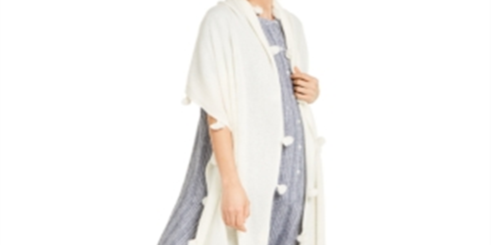 Charter Club Women's Cashmere Tasseled Scarf White One Size