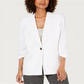 Alfani Women's Notch Collar One Button Jacket White Size S