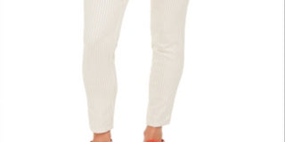 Charter Club Women's Printed Stripe Bristol Skinny Ankle Jeans Brown Size 14