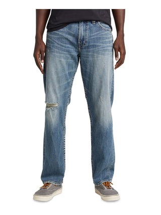 Silver Men's Tapered Jeans Blue Size 40X30