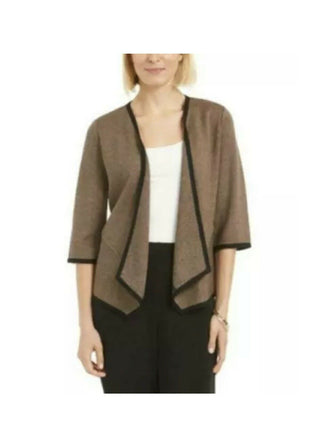 Alfani Women's Drape Front Cardigan Brown Size Petite S