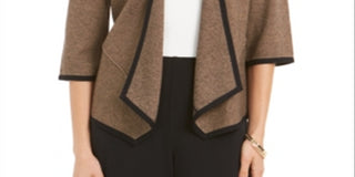 Alfani Women's Drape Front Cardigan Brown Size Petite S