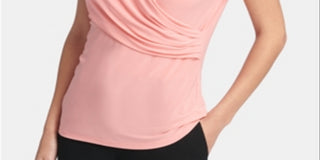 DKNY Women's Ruched Top Orange Size Large
