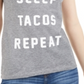 Love Tribe Junior's Eat Sleep Tacos Graphic T-Shirt Gray Size L