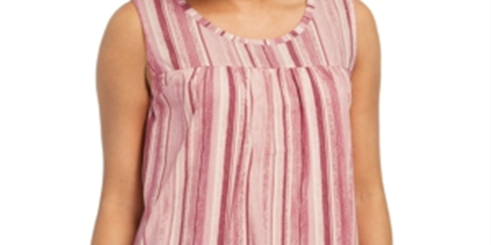 Style & Co Women's Mesh Sleeveless Tank Top Purple Size Small