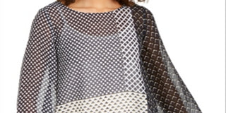 Alfani Women's Angel Sleeve Sheer Blouson Top Green  Size S