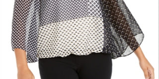 Alfani Women's Angel Sleeve Sheer Blouson Top Green  Size S