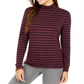 Style & Co Women's Striped Turtleneck Top Purple Size XL