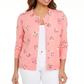 Karen Scott Women's Floral Print Cardigan Pink Size Large