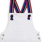 Hudson Girl's Donna Rainbow Strap Denim Overalls Dress White Size -M