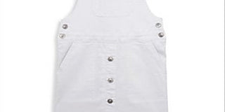 Hudson Girl's Donna Rainbow Strap Denim Overalls Dress White Size -M