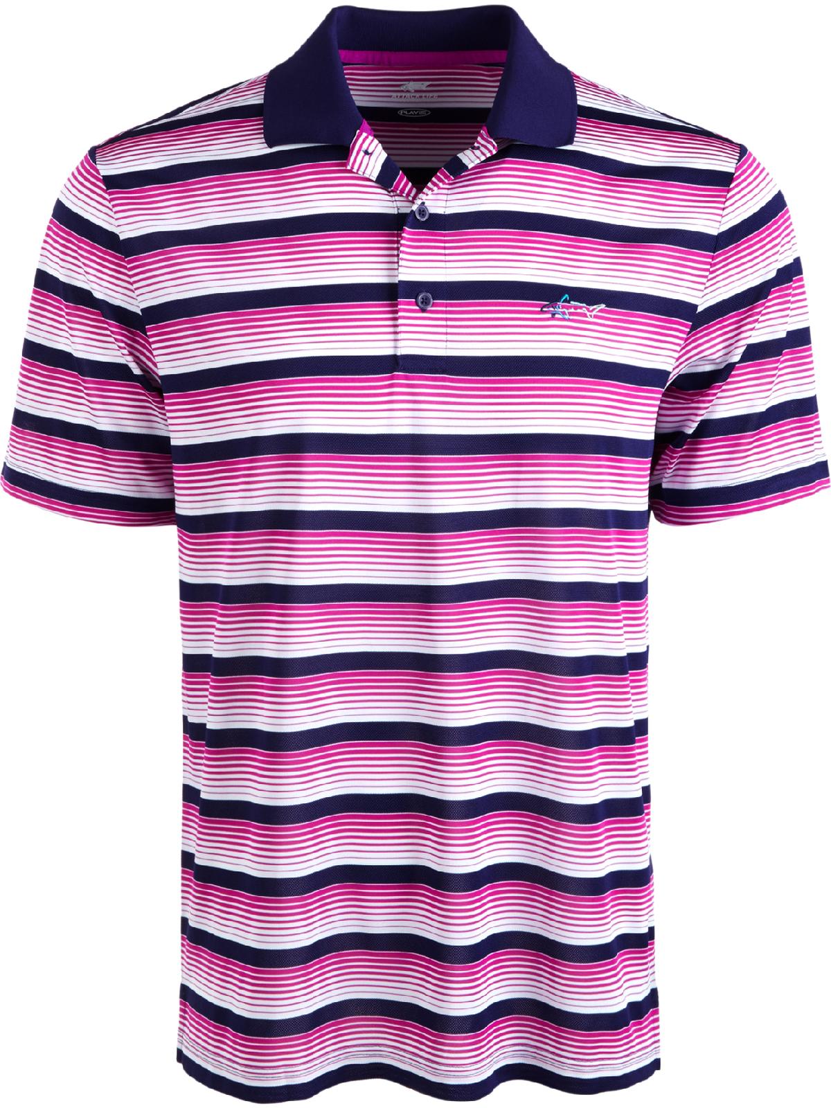 Attack Life By Greg Norman Men's Roadmap Striped Polo Casual Shirt Purple Size S
