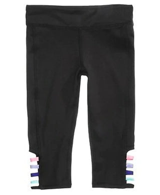 Ideology Big Girl's Cage Capri Leggings Black Size-S 7/8