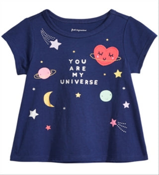 First Impressions Baby Girl's Universe Print Cotton T-Shirt Navy Size -6-9 M