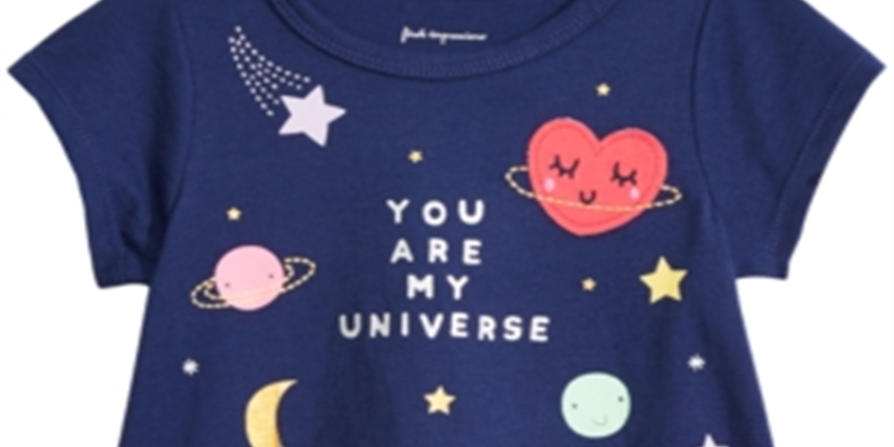 First Impressions Baby Girl's Universe Print Cotton T-Shirt Navy Size -6-9 M