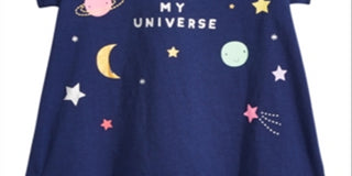 First Impressions Baby Girl's Universe Print Cotton T-Shirt Navy Size -6-9 M
