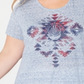 Style & Co Women's Plus Graphic Handkerchief Hem T-Shirt Purple Size 3X