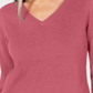 Karen Scott Women's V Neck Sweater Pink Size L