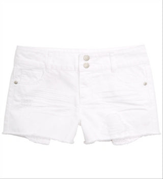 Epic Threads Big Girl's Frayed Hem Denim Shorts White Size 7