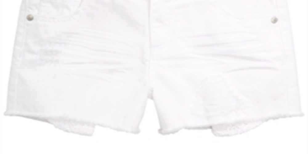 Epic Threads Big Girl's Frayed Hem Denim Shorts White Size 7