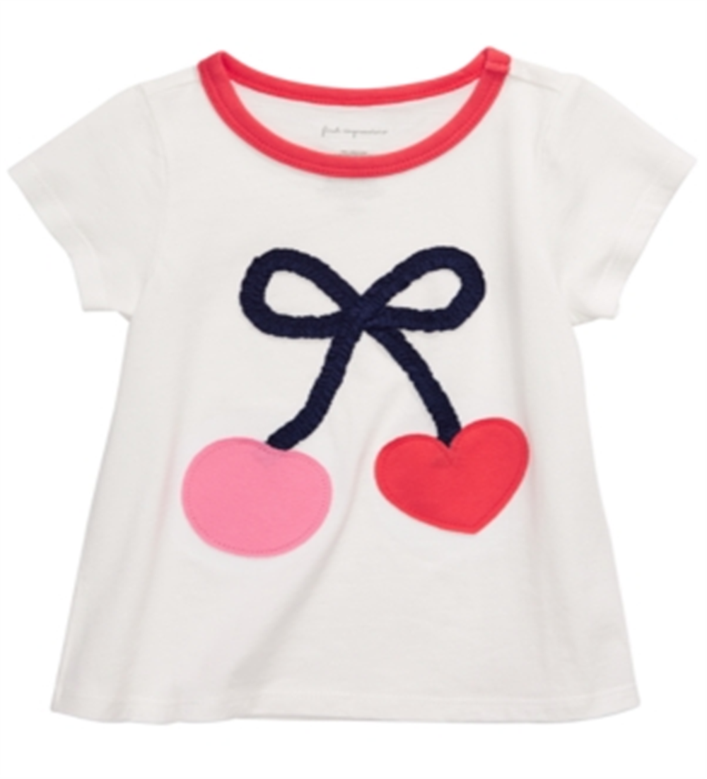 First Impressions Baby Girl's Cotton Cherry T-Shirt White Size 6-9 M