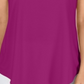 JM Collection Women's Scoop Neck Top- Purple Size -L
