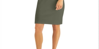 Karen Scott Women's Cotton Button Shoulder Dress Green Size -2XL